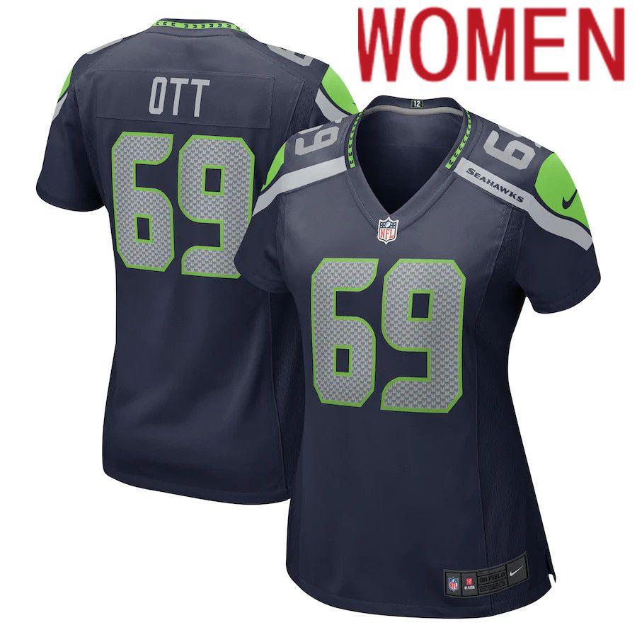 Women Seattle Seahawks #69 Tyler Ott Nike College Navy Game NFL Jersey->women nfl jersey->Women Jersey